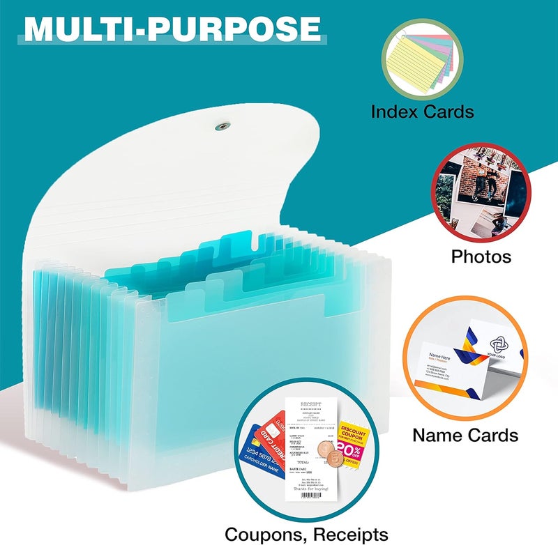 H4D Coupon Receipt Holder, 13 Pocket Accordion File Organizer, 7x4.5 Inches, Teal - Image 4